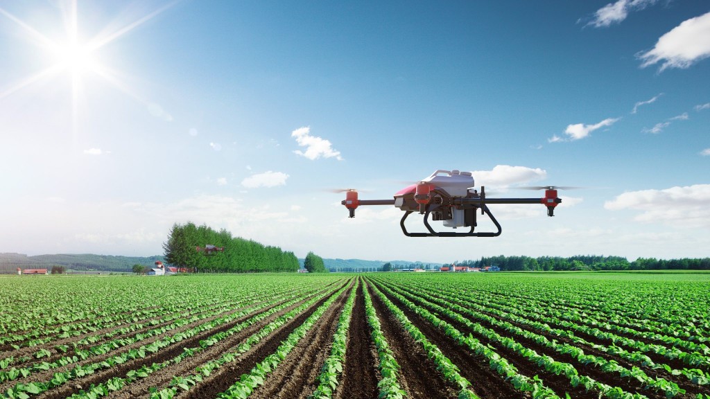 Dron sobre un campo de cultivo